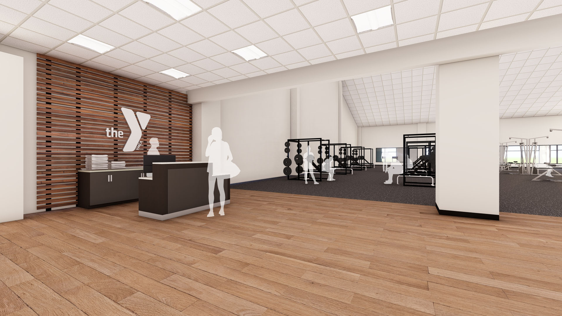 3D Rendering of Fitness Services Desk